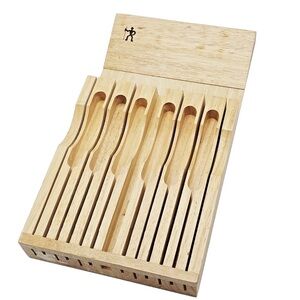 J.A. Henckels International 12-Slot + Steel In-Drawer Knife Organizer Beechwood